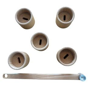 Stackable Votive / Tea Candle Holder with Snuffer. Wooden. Minimalist, Travel